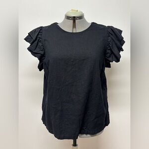 a new day Black Ruffle Sleeve Blouse